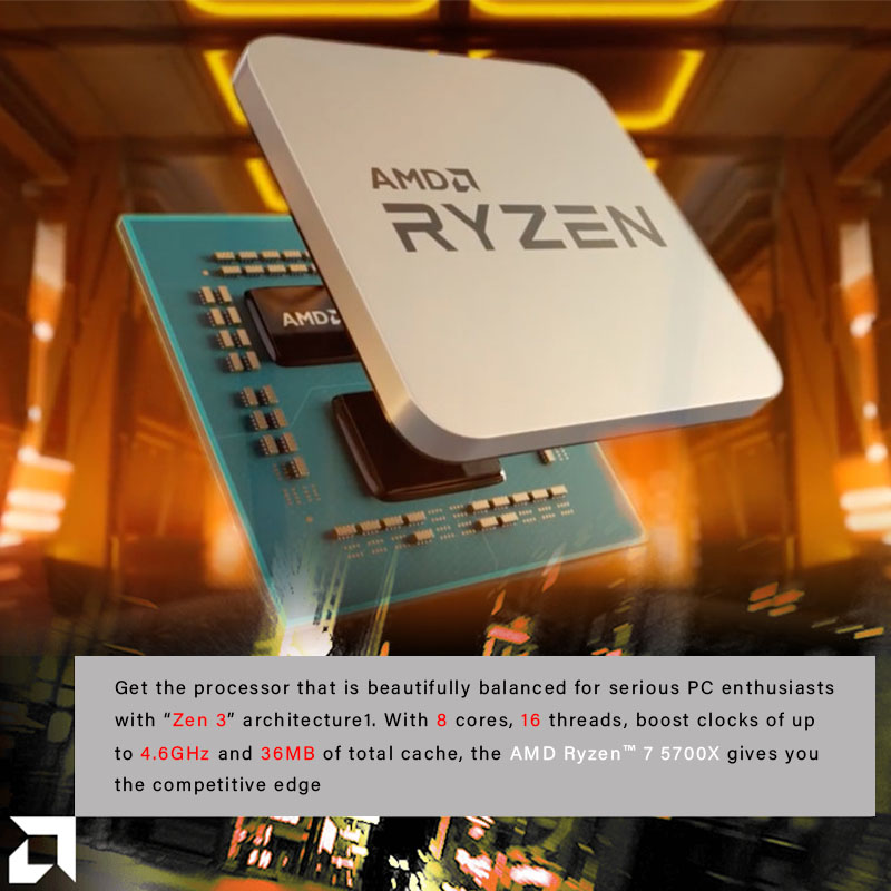 AMD Ryzen 7 5700X 新しい R7 5700X 3.4 GHz 8 コア 16 スレッド CPU