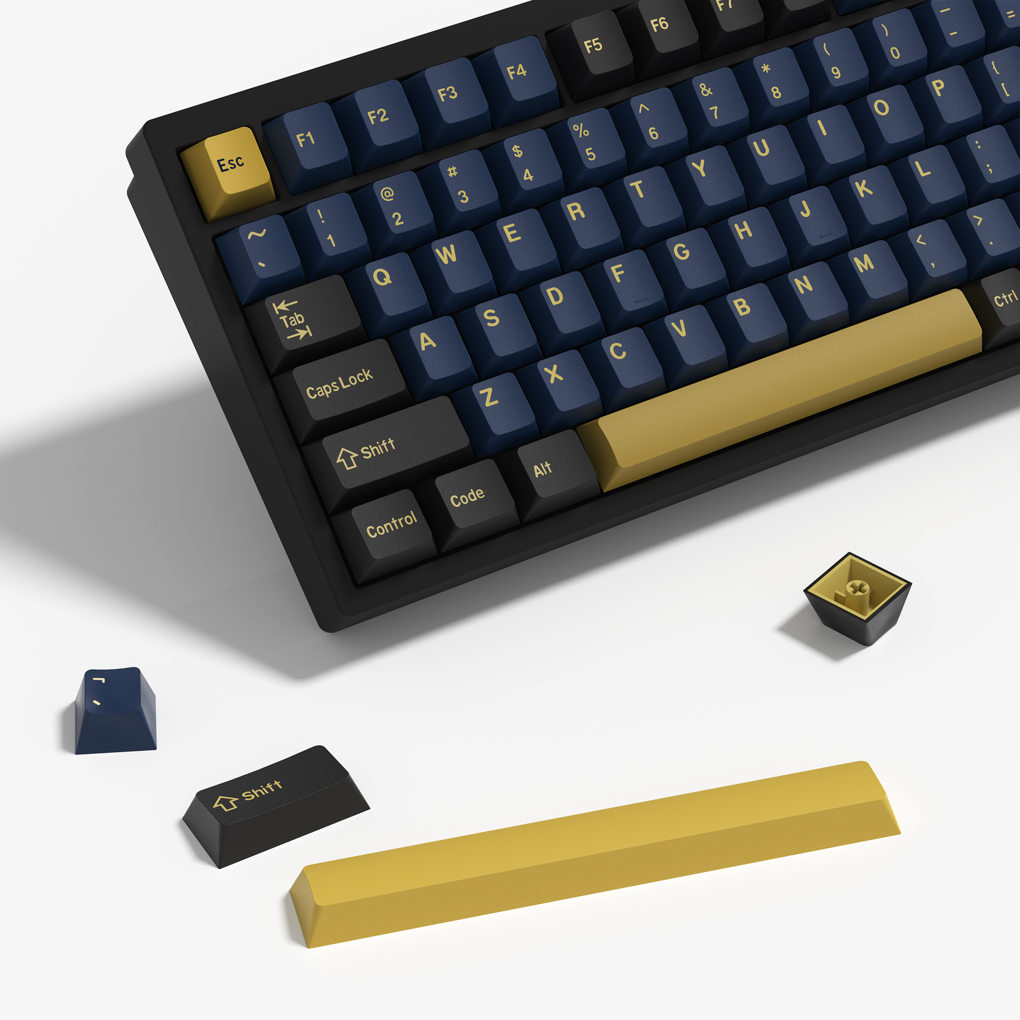 KBDiy GMK Blue Samurai Keycap Cherry Profile Double Shot PBT ISO