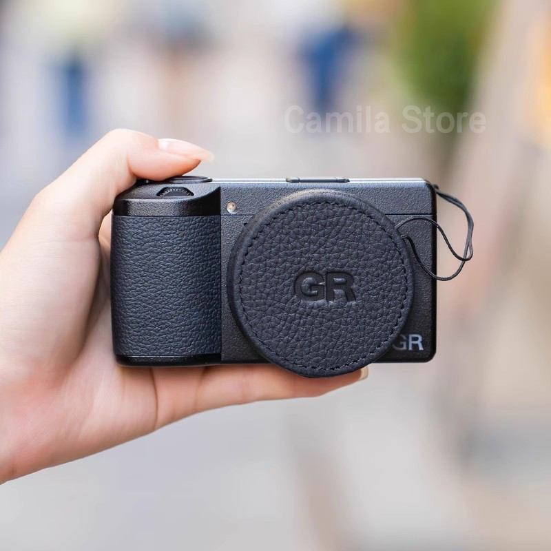 純正革製レンズキャップ 防水保護 カメラレンズカバー リコー GR GR II