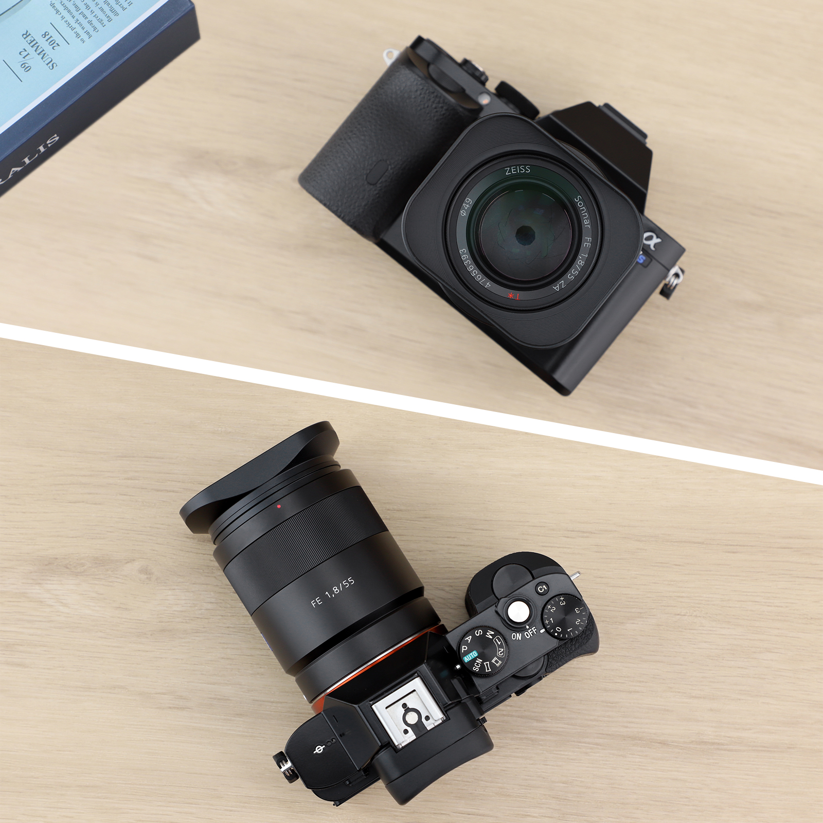 Haoge スクエアメタルレンズフードバヨネット ソニー FE 55mm f1.8 ZA