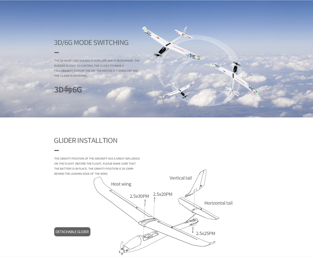 Wltoys XK A800 5CH RC Airplane 3D/6G Glider Remote Control Plane