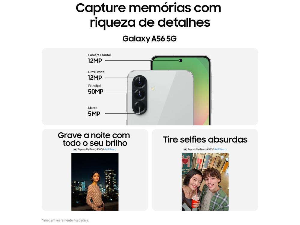 Smartphone Samsung Galaxy A56 256GB 5G 8GB RAM Pink 6,7 