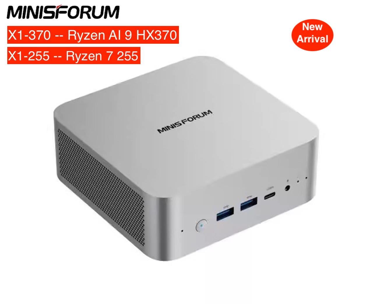 Newest MINISFORUM AI X1 255/ 370 Mini PC AMD Ryzen 7 255/ AI 9