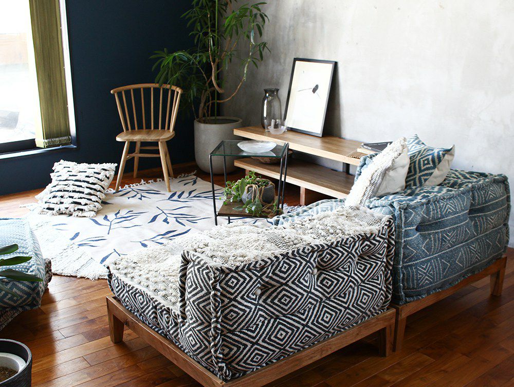 送料無料】ブロック マルチ ソファ コーナー ノス ブルー - a.depeche