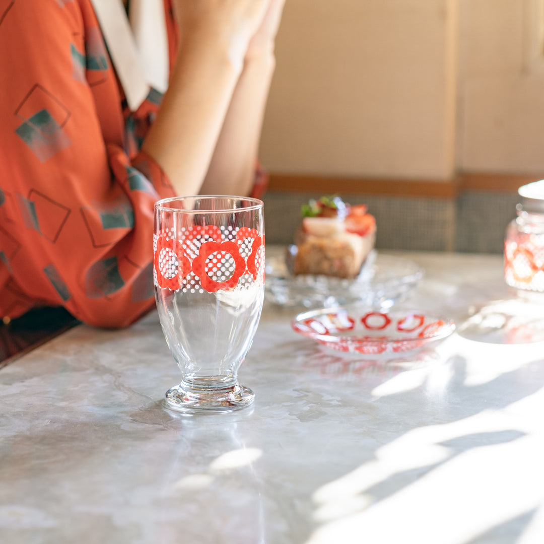 アデリアレトロオンラインショップ 台付きグラス320 花だん | レトロ柄