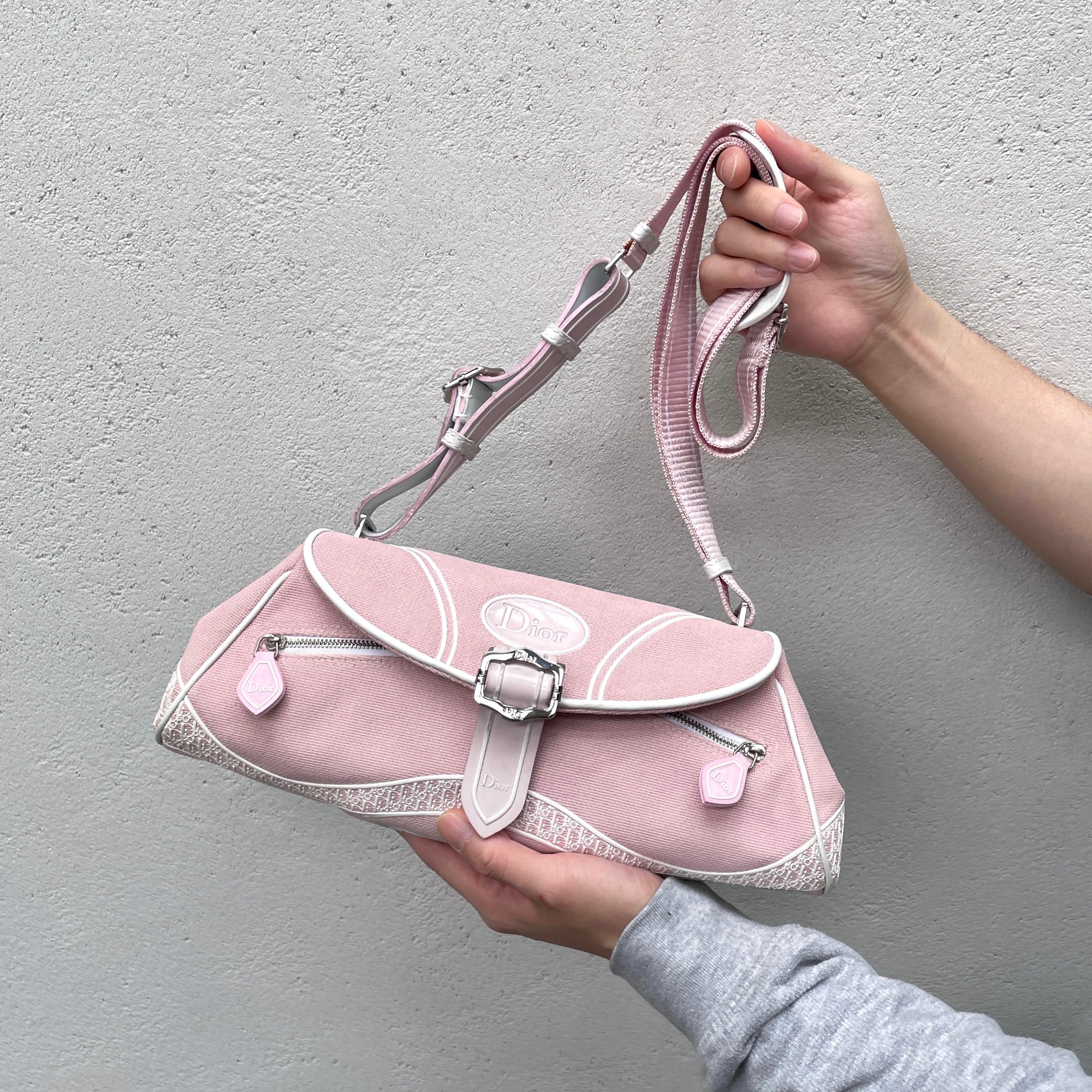 RARECHRISTIAN DIOR DIOR Y2K style pink cross body shoulder bag