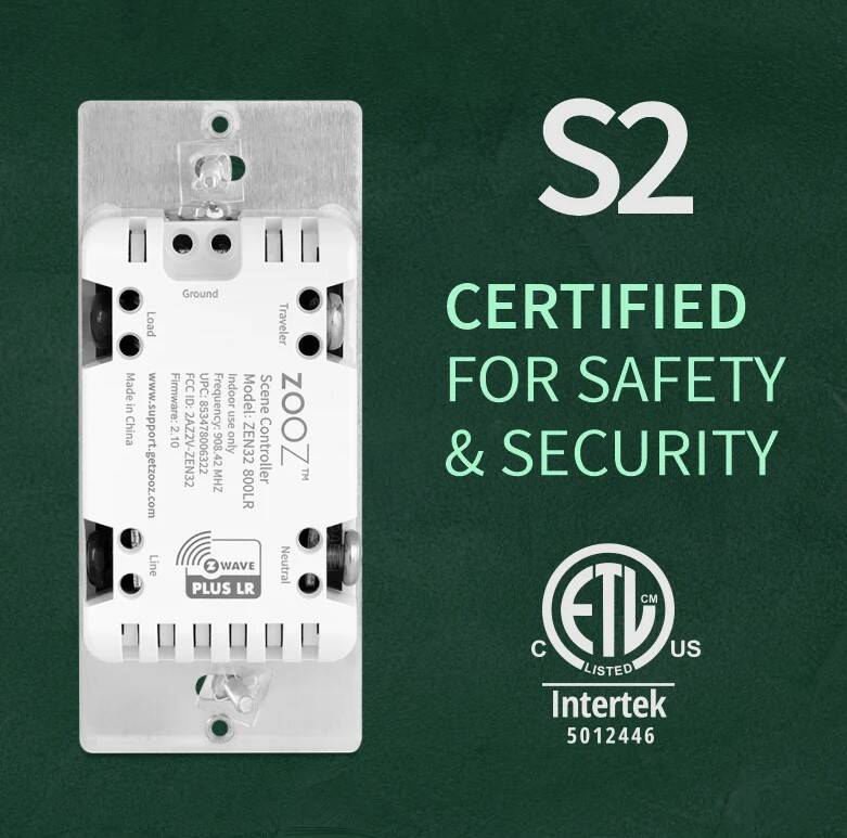 Zooz ZEN32 800LR ZWave 4 Button Scene Control Switch | Aartech Canada