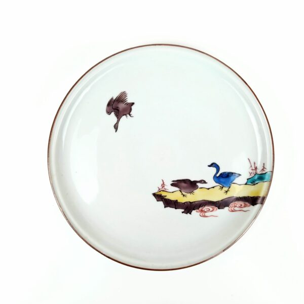 九谷焼 古九谷写絵変銘々皿 五枚組 初代徳田八十吉作 共箱 – 古美術西川