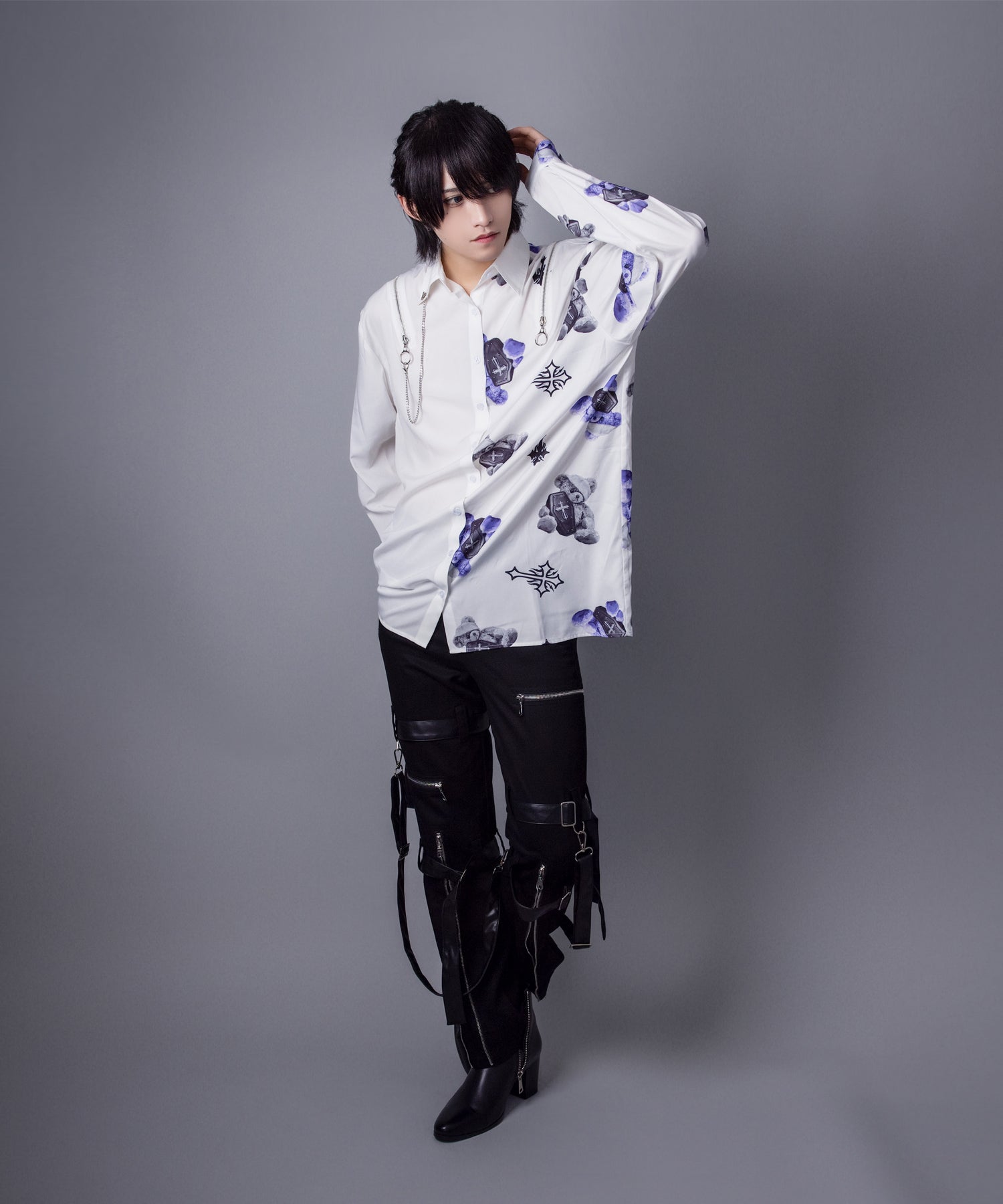 バイカラーBEARプリントシャツ– A AM STUDIO