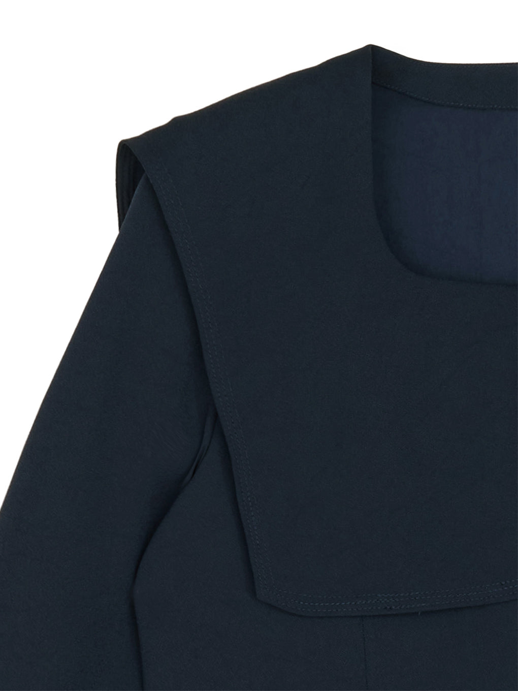 SQUARE COLLAR BACK SATIN BLOUSE