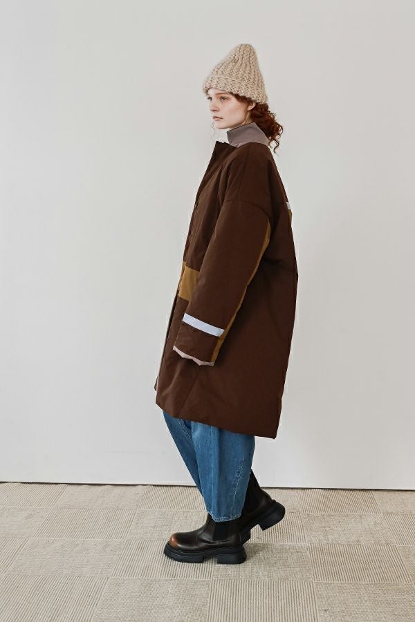 配色パッチ中綿コート | メゾンドアムウ