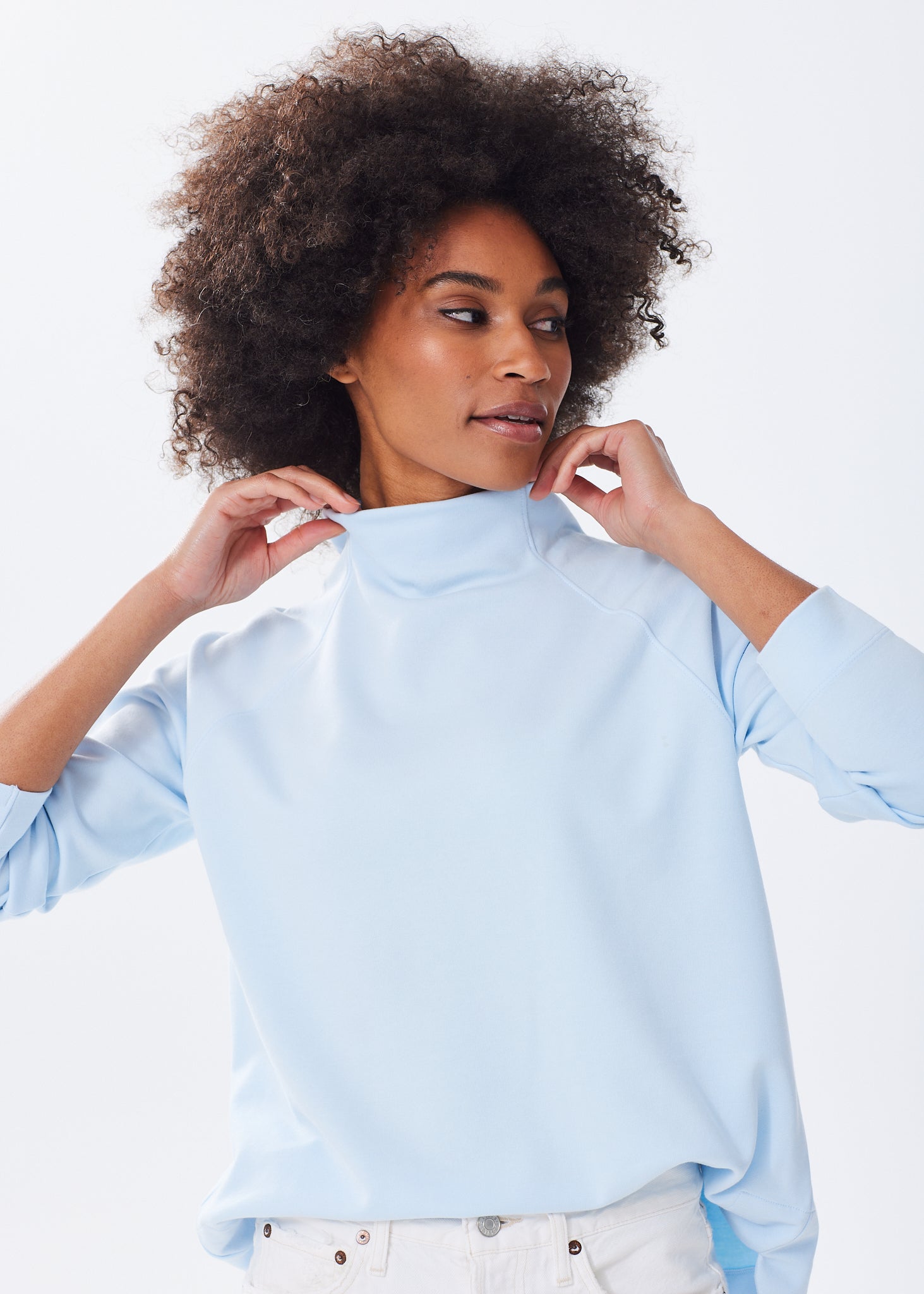 Women's Super Soft Elevated Mock Neck Sweatshirt – Alice Walk