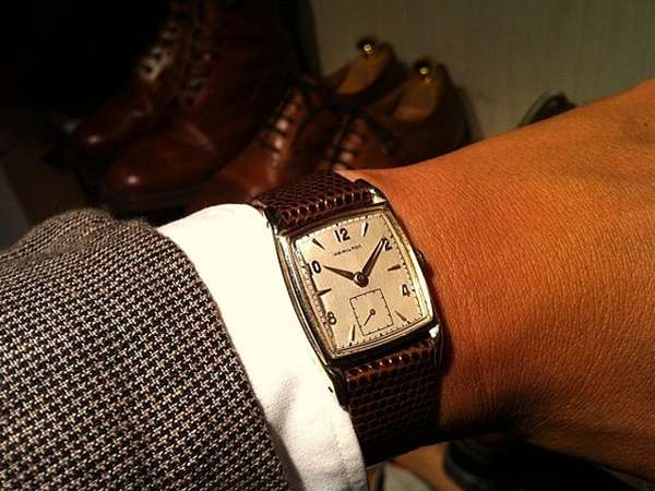 ハミルトン レクタンギュラー スモールセコンド 手巻き アンティーク