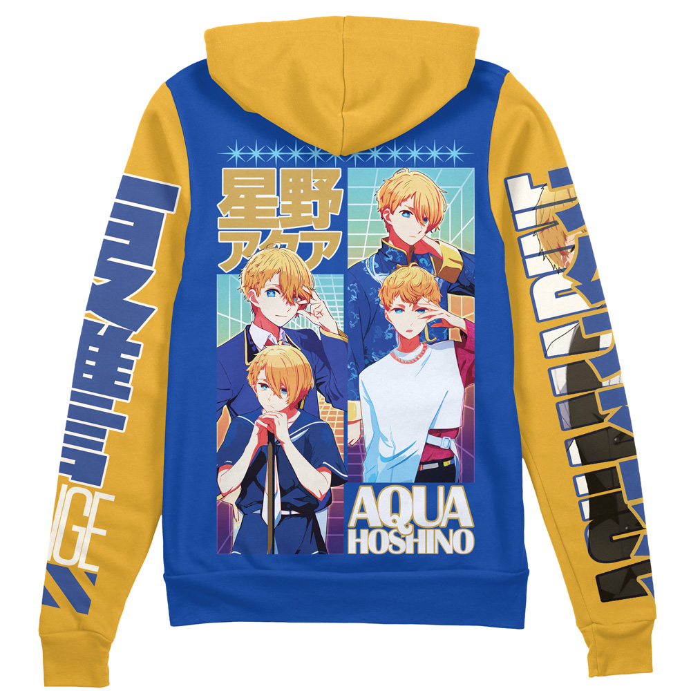 Aqua Hoshino Oshi no Ko Streetwear Zip Hoodie Jacket | Anime Ape