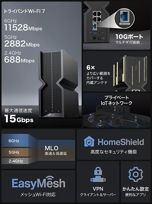 TP-LinkのトライバンドWi-Fi 7ルーター「Archer BE700」が発売 - AKIBA