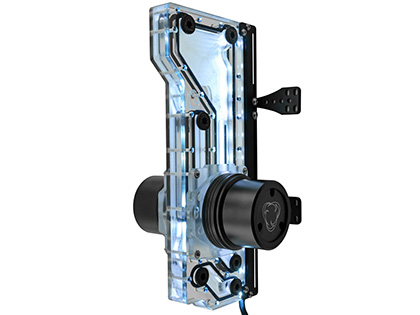 ラジエーターにマウントできる水冷リザーバーにデュアルポンプ対応品