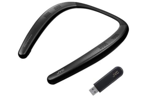 JVC、耳を塞がないネックスピーカー「NAGARAKU」。TV音声送信機付属
