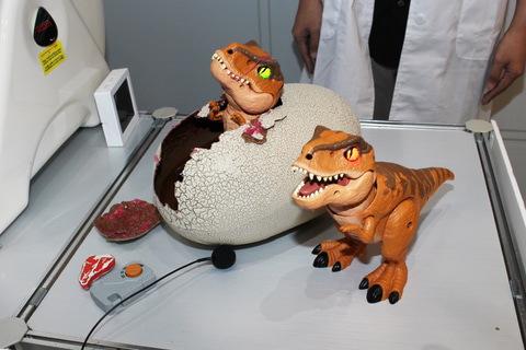 卵からT-レックスが生まれる！「うまれて！ウーモ ジュラシック