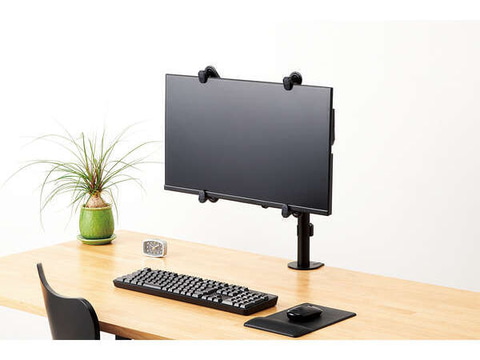 エレコム、VESAマウント非対応モニターをモニターアームに装着可能に