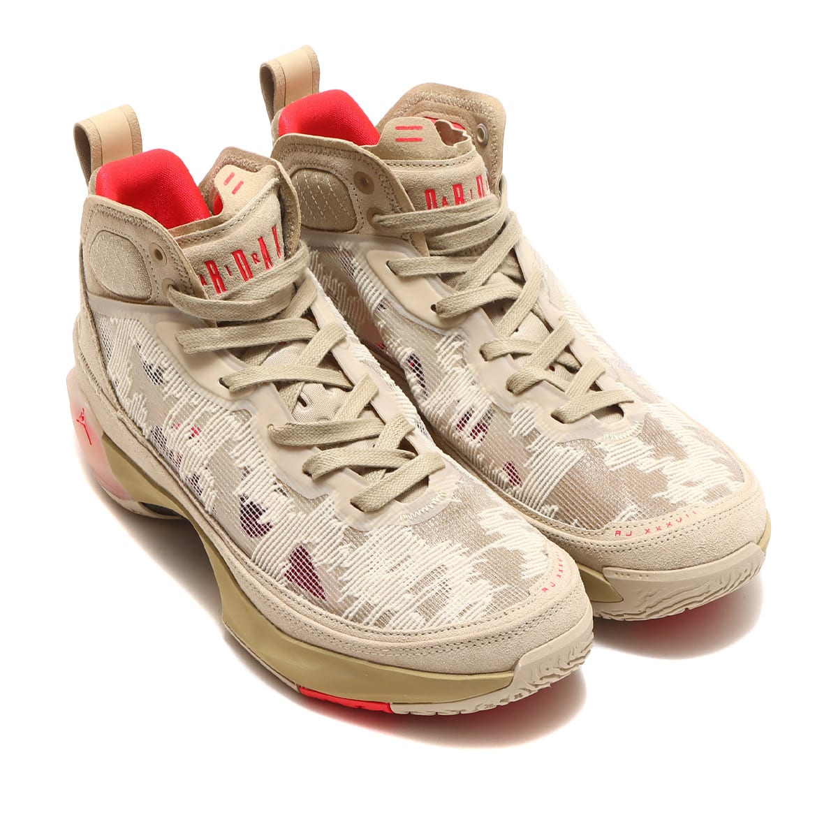 JORDAN BRAND AIR JORDAN XXXVII PRM PF RATTAN/SIREN RED-LIMESTONE