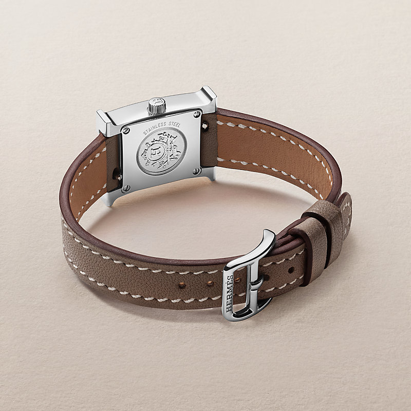 Heure H watch, Mini model, 21 mm - Brown | Hermès USA