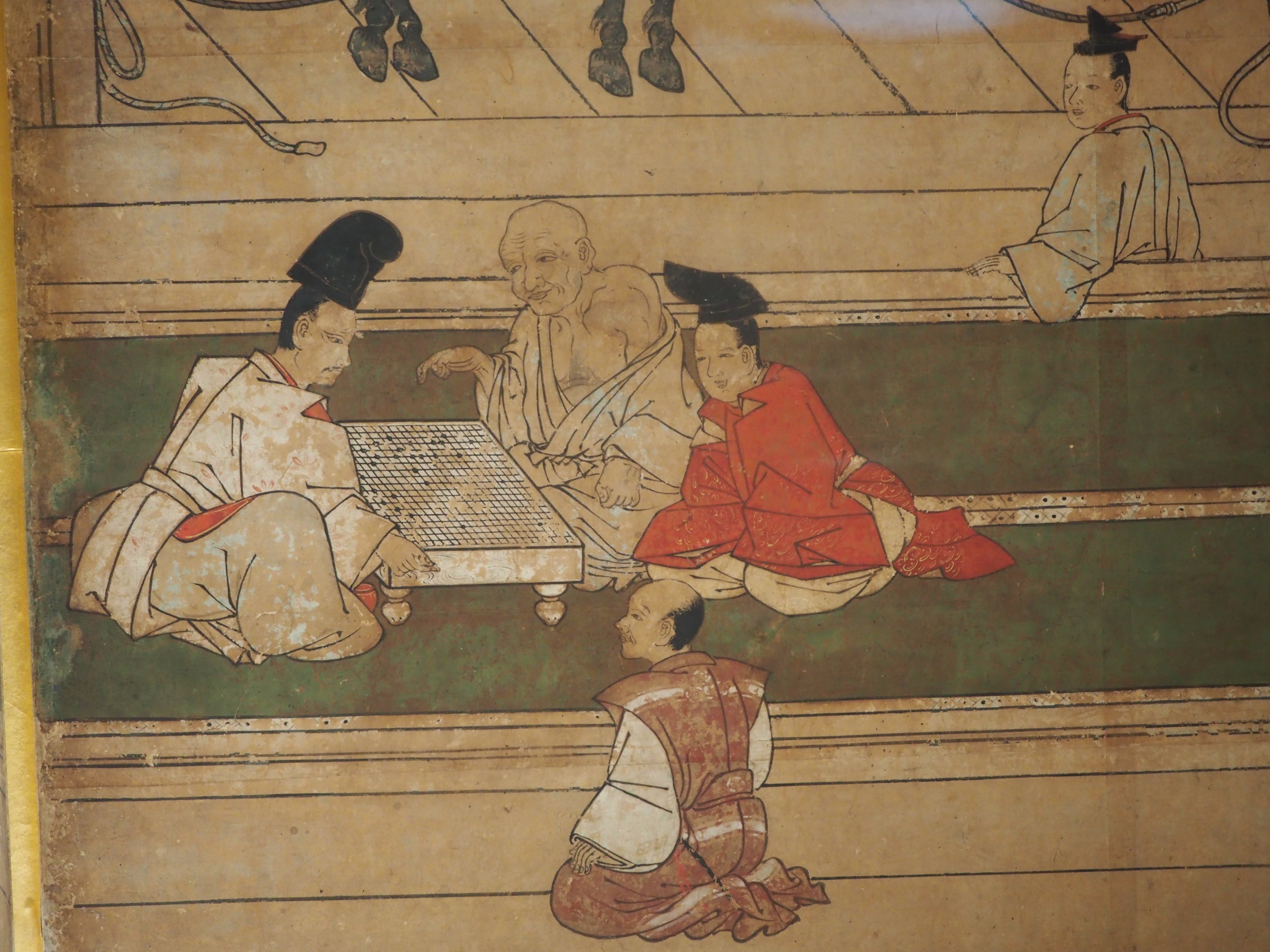 六頭の馬と室町時代の風俗が描かれた、めでたい《厩図屏風》 @東京国立