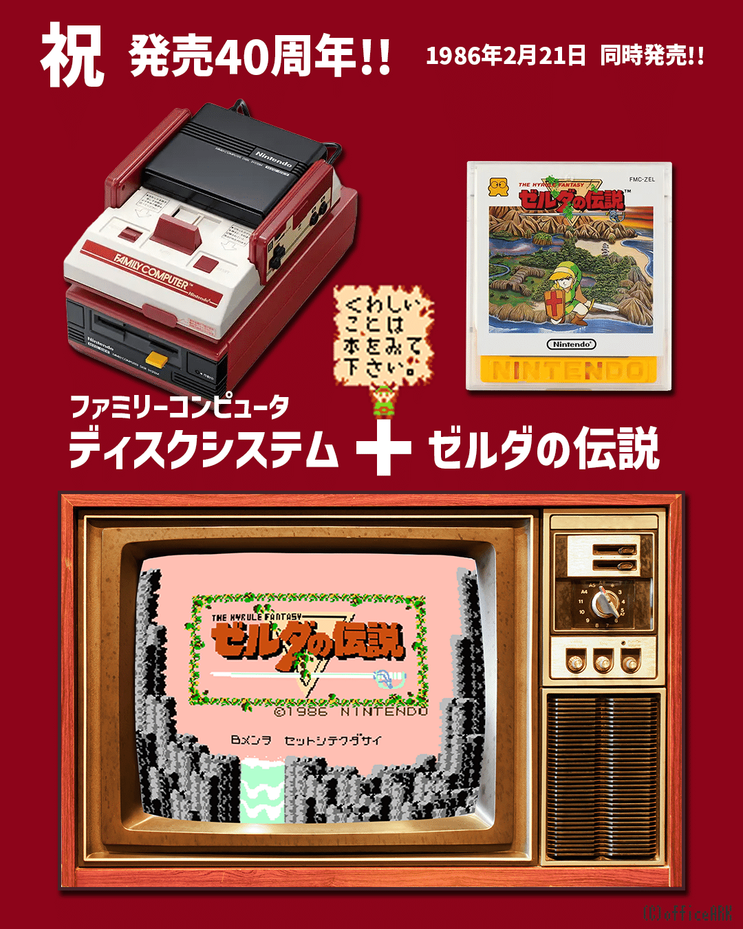 2月21日は、ファミコン『ディスクシステム』と『ゼルダの伝説』の発売