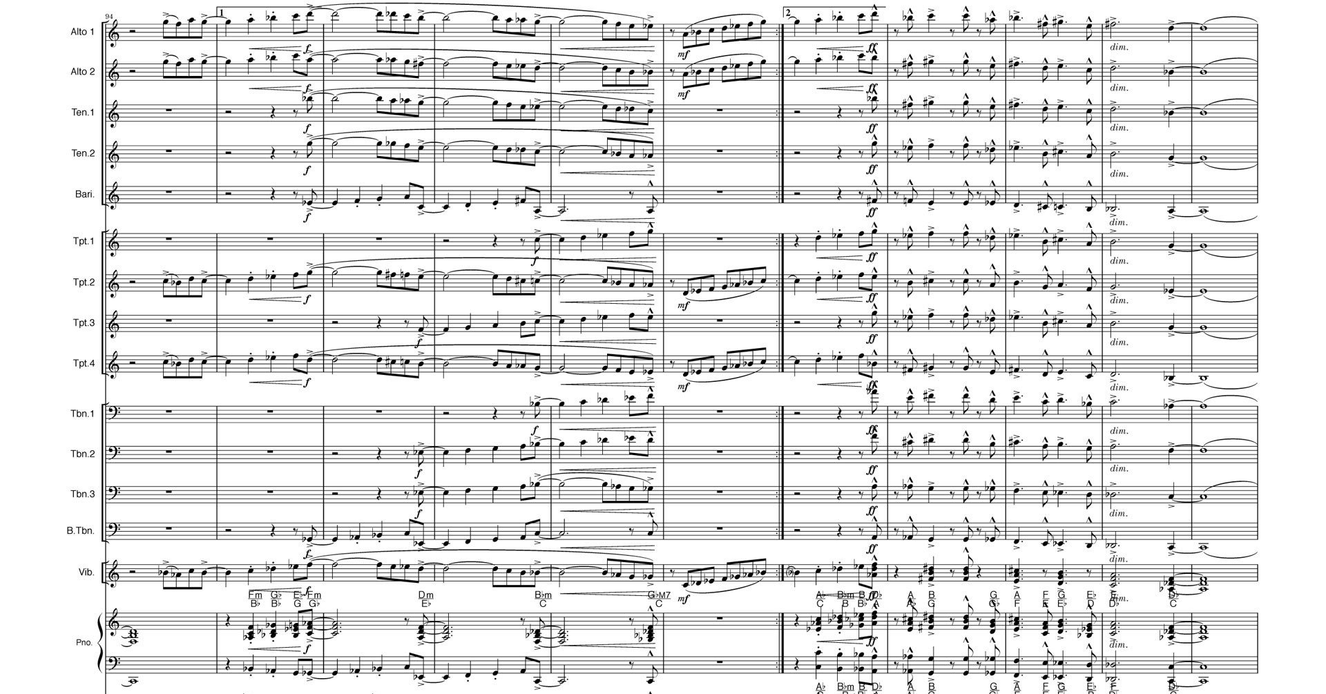 ア・メッセージ・トゥ・マイセルフ ビッグバンド 楽譜 Full Score (PDF