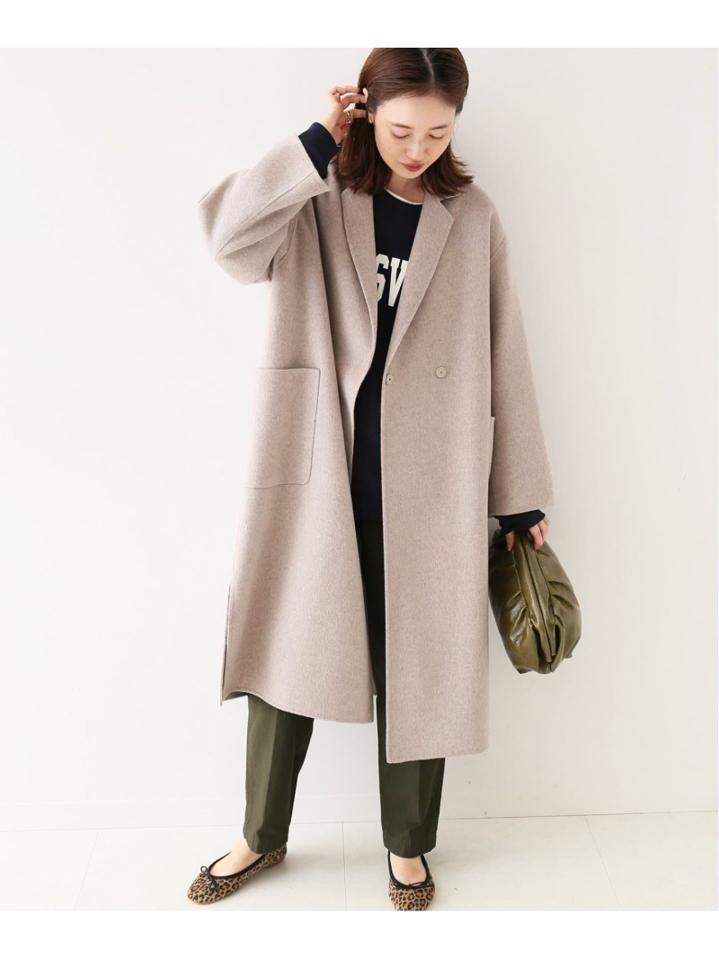 スローブイエナ HAMILTON woolダブルフェイススタンドコート ベージュ ダブルフェイススタンドコート（その他ブルゾン／アウター）｜SLOBE