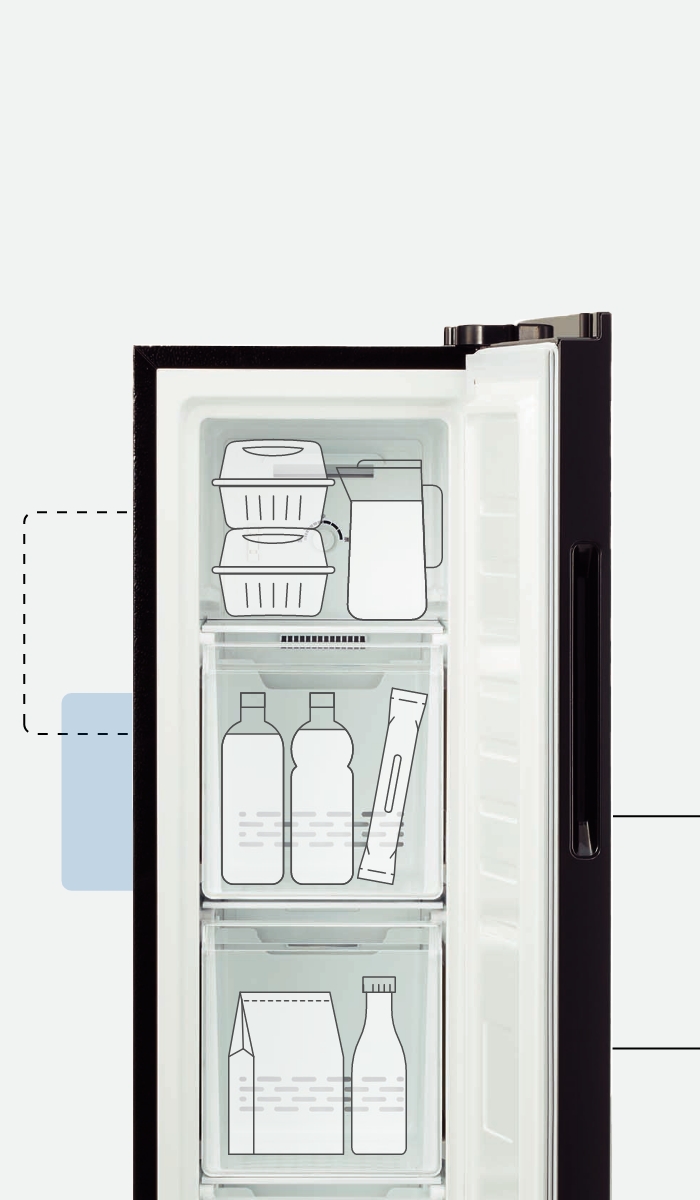 送料込み】AQUA ノンフロン 幅36cmのスリムな冷凍庫 横幅36cmのスリム