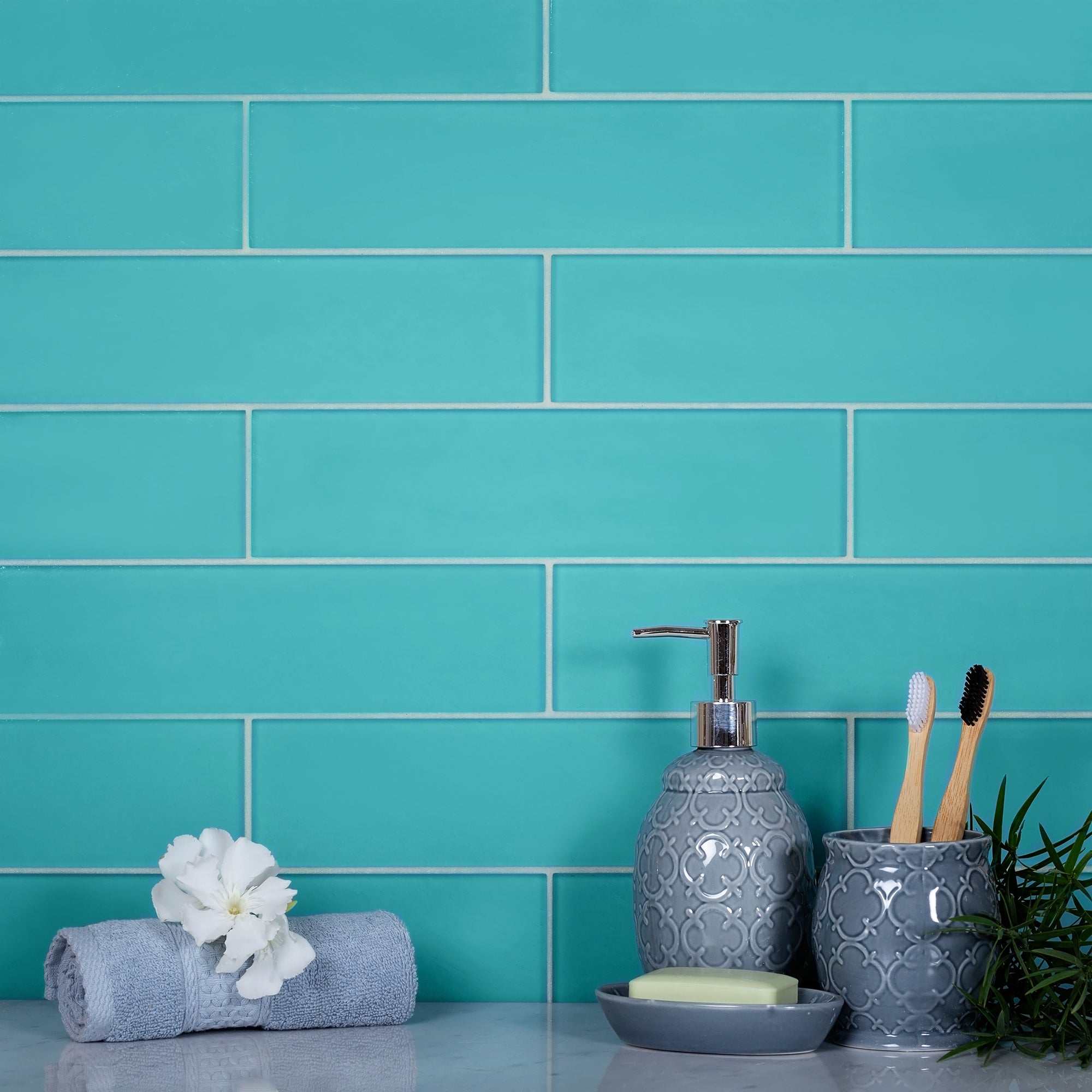 Sky Blue 3x12 Matte Subway Glass Tile for Vibrant Walls