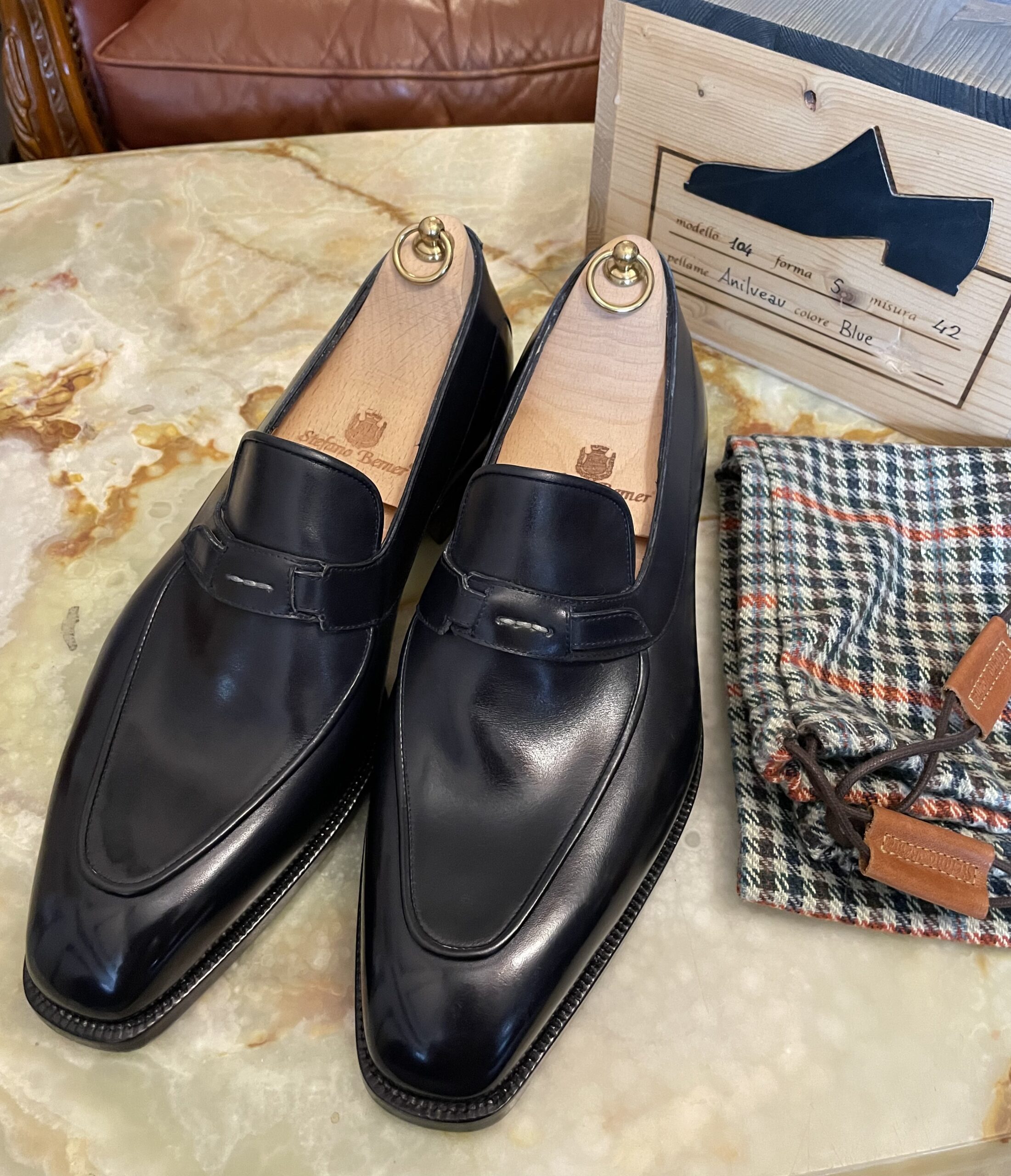 ステファノベーメル STEFANO BEMER】新品 MTO注文靴 美麗スリッポン靴