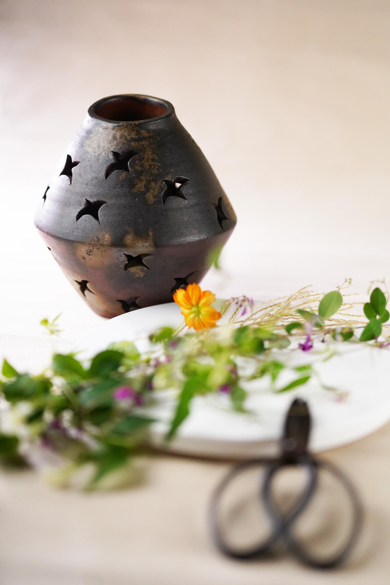 備前焼 飛雁透し灯り二重花入 - オンライン予約販売 - 女性工芸士