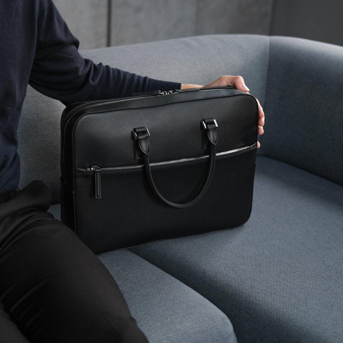 イタリアンサフィアーノレザーブリーフケース｜aucentic(オーセンティック)