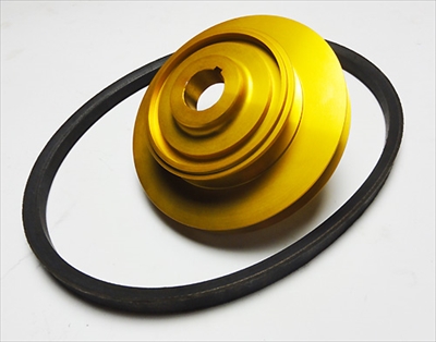 ビート 軽量エアコン回転数減速クランクプーリー (専用ベルト付