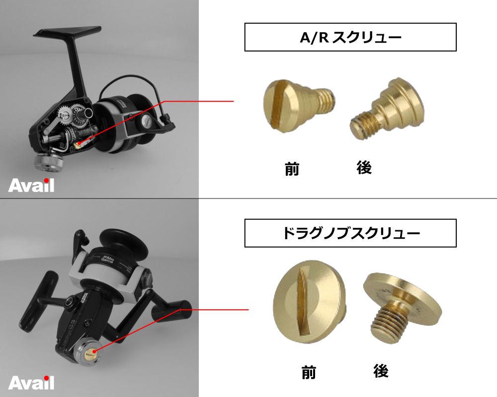 カーディナルC3用 アルミスクリューセット｜Fishing Tools“Avail