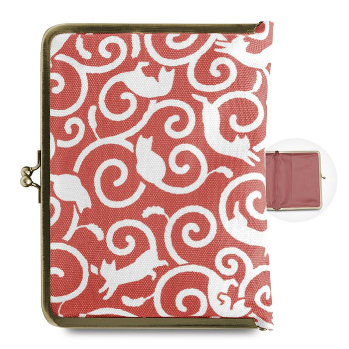 在庫商品】がま口ブックカバー500P用【ねこ唐草】 [M便 1/2] | がま口