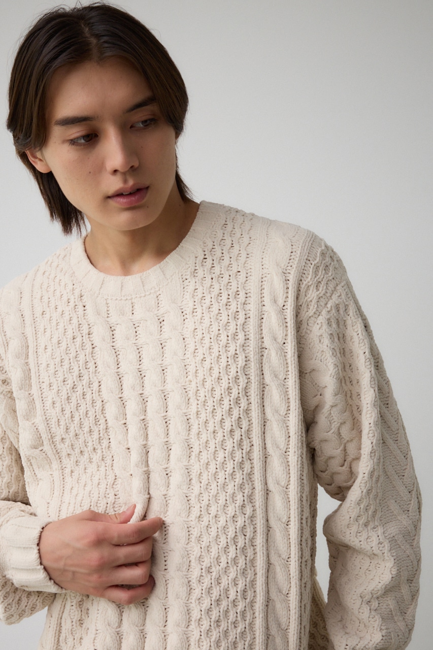 シェニールケーブルニット｜MEN｜251HAB70-021I｜AZUL BY MOUSSY