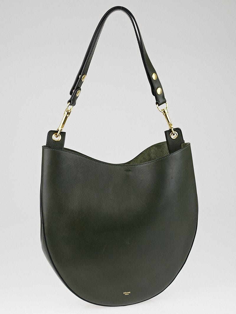 Celine Forest Calf Leather Medium Hobo Bag | Yoogi's Closet
