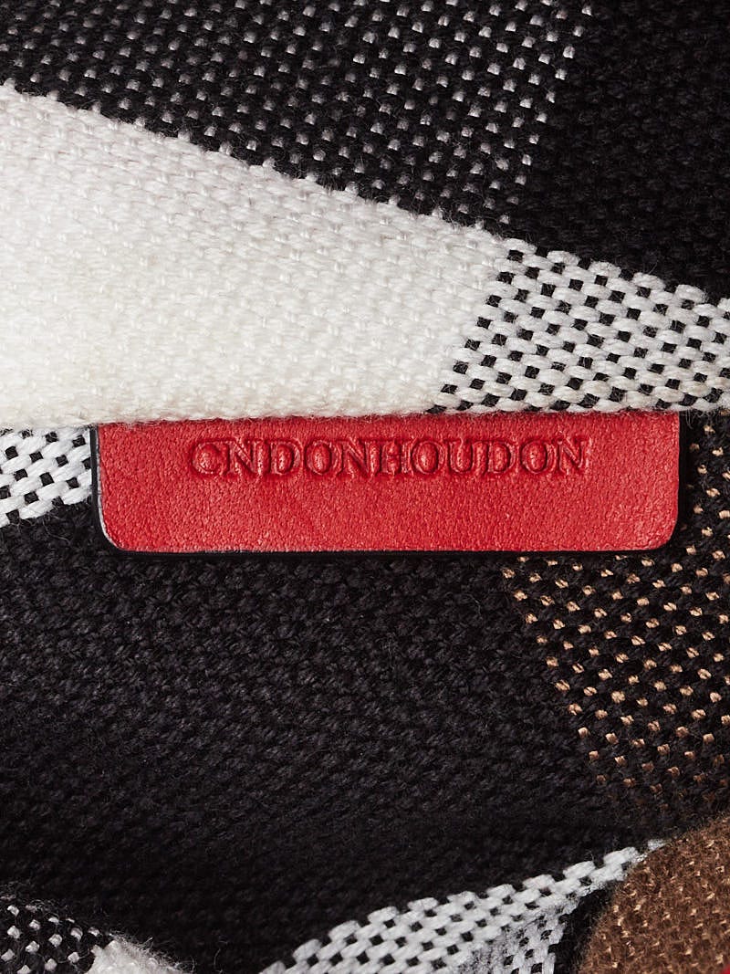 Burberry Red Leather and House Check Canvas Small Brit Maidstone