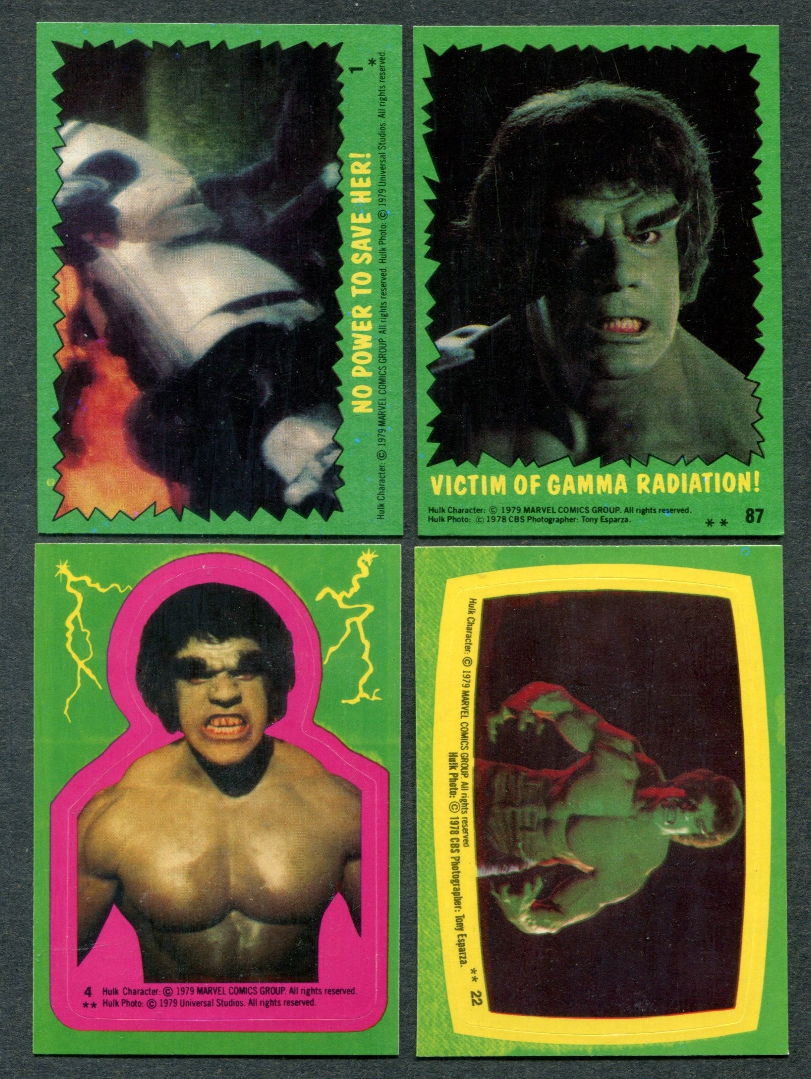 1979 Topps The Incredible Hulk Complete Set (w/ stickers) (88/22