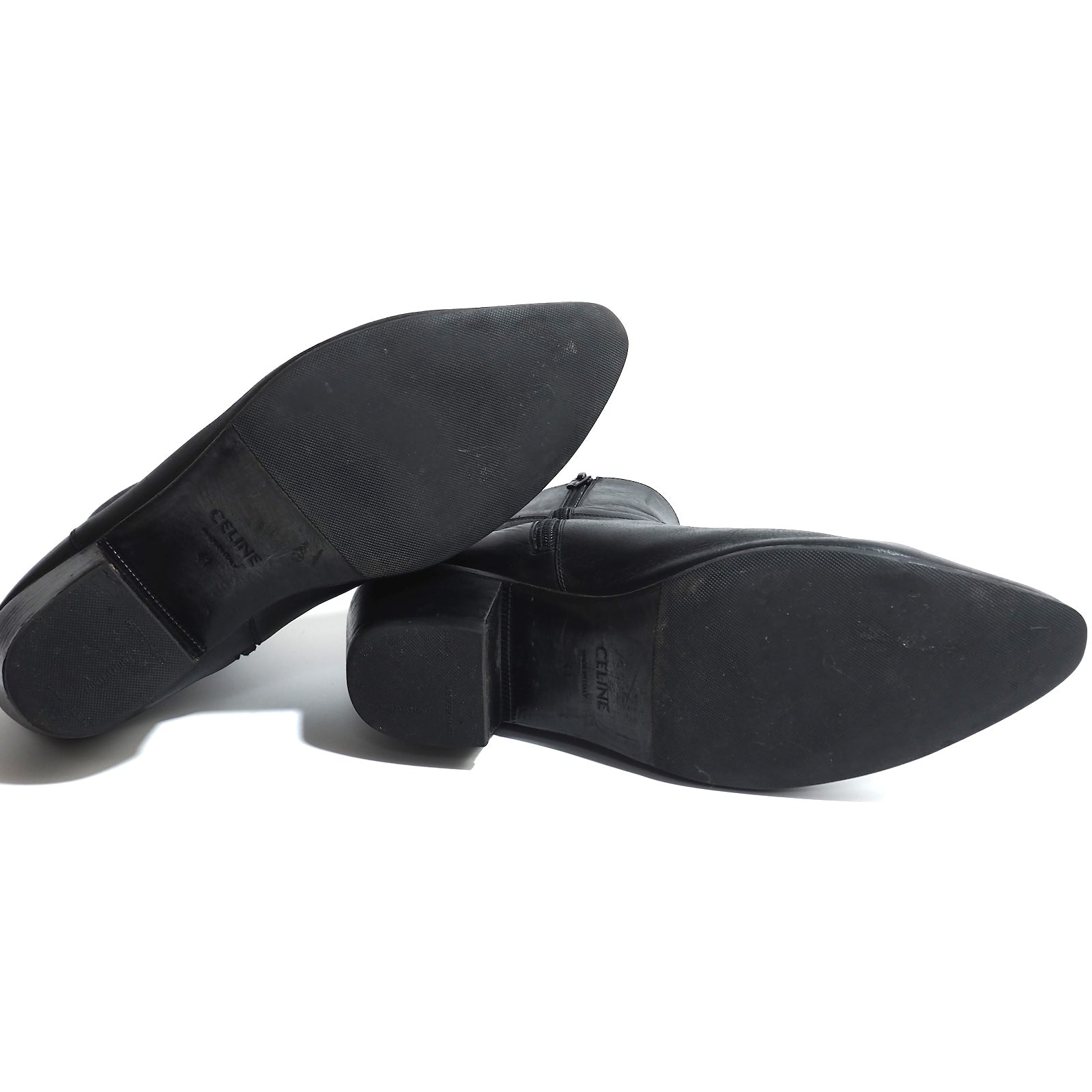 セリーヌ CELINE JACNO ジャクノ サイドジップ レザー ブーツ 41 25.5