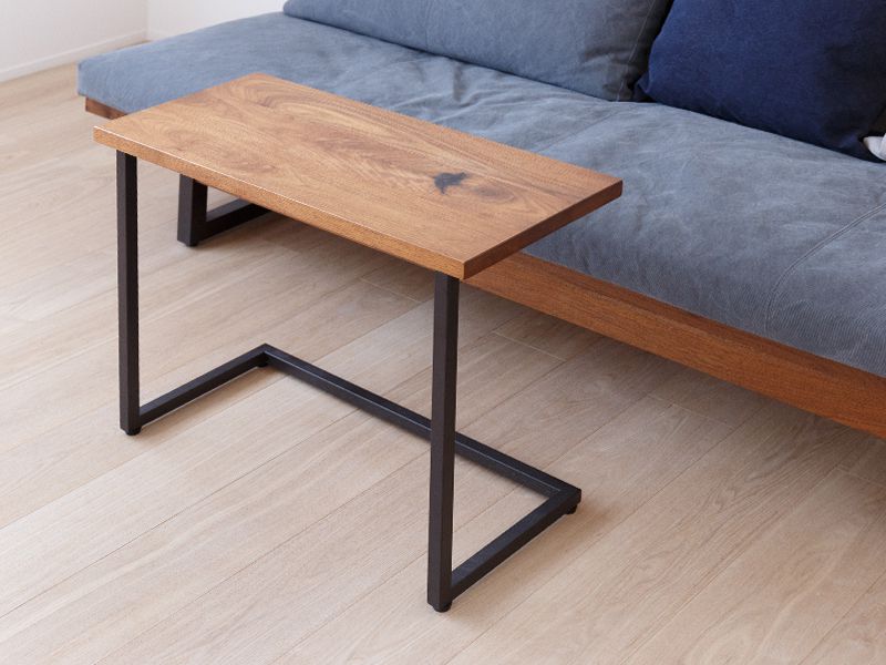 無垢材とスチール脚のサイドテーブル | ボー・デコール オンラインショップ