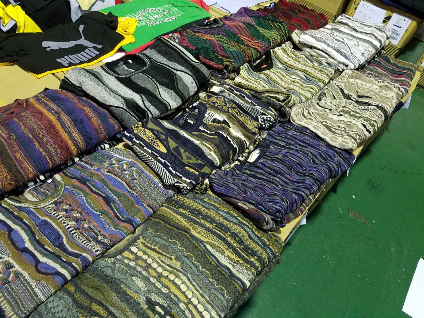 Used coogi-style knit sweater 古着 クージー風3Dニットセーター 1枚