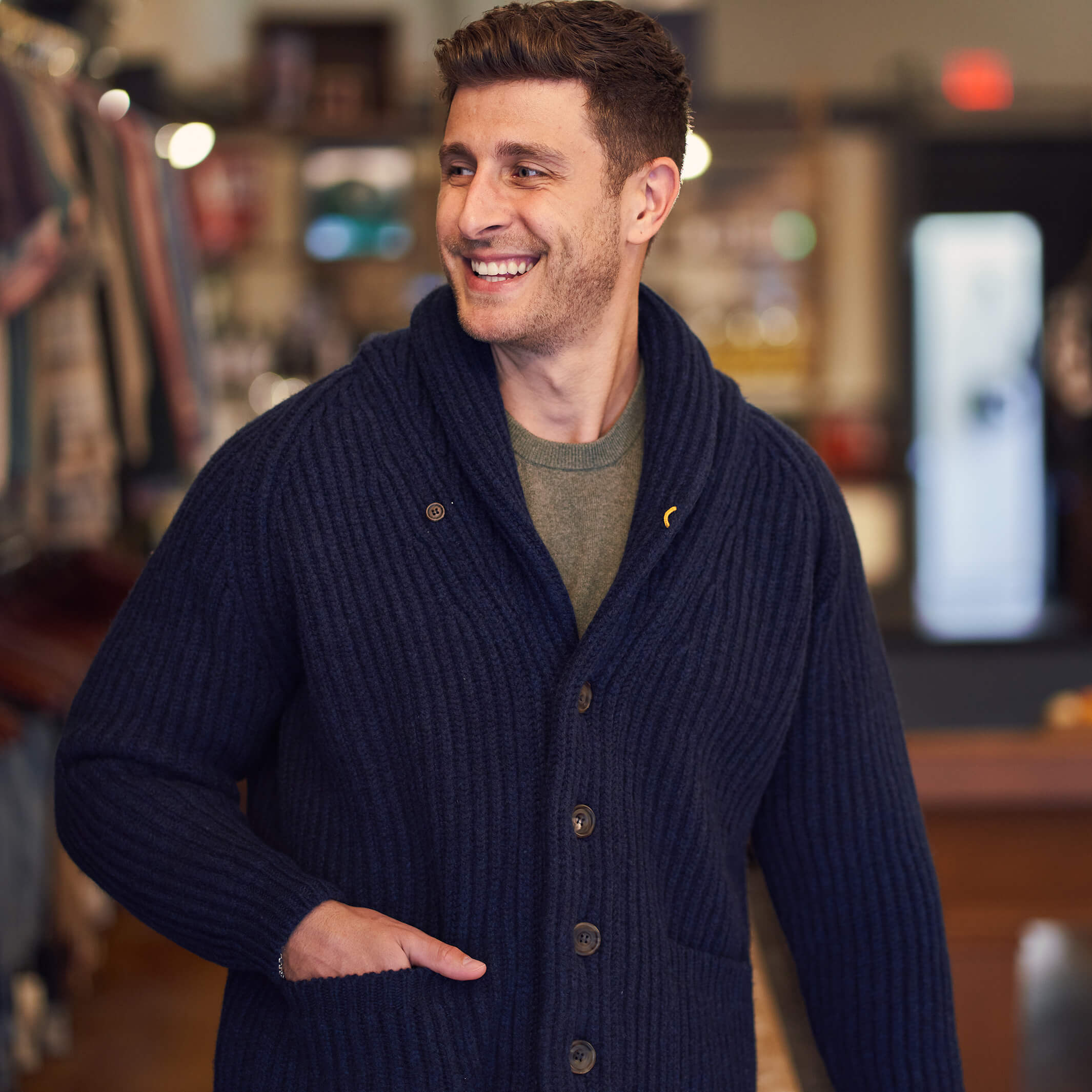 The James 6-Ply Lambswool Shawl Cardigan | Billie Todd