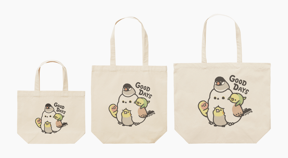 トートバッグ 大きなシマエナガとオカメインコたち｜BIRDSTORY