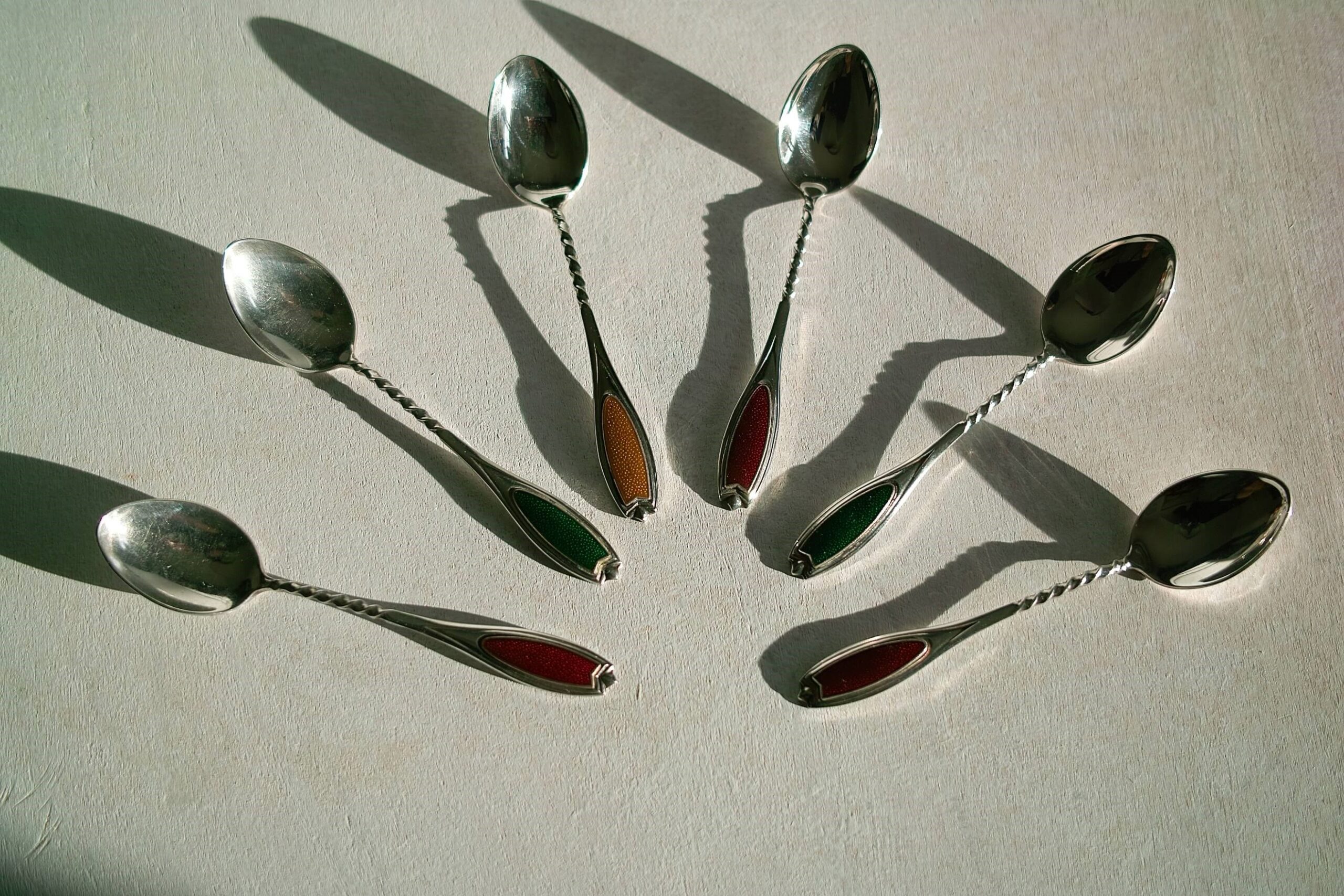 No.8266「安藤七宝店：デザートスプーン6本セット（箱付き）」SOLD