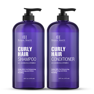 Curly Hair Shampoo and Conditioner Set with Jojoba Oil and Vitamin