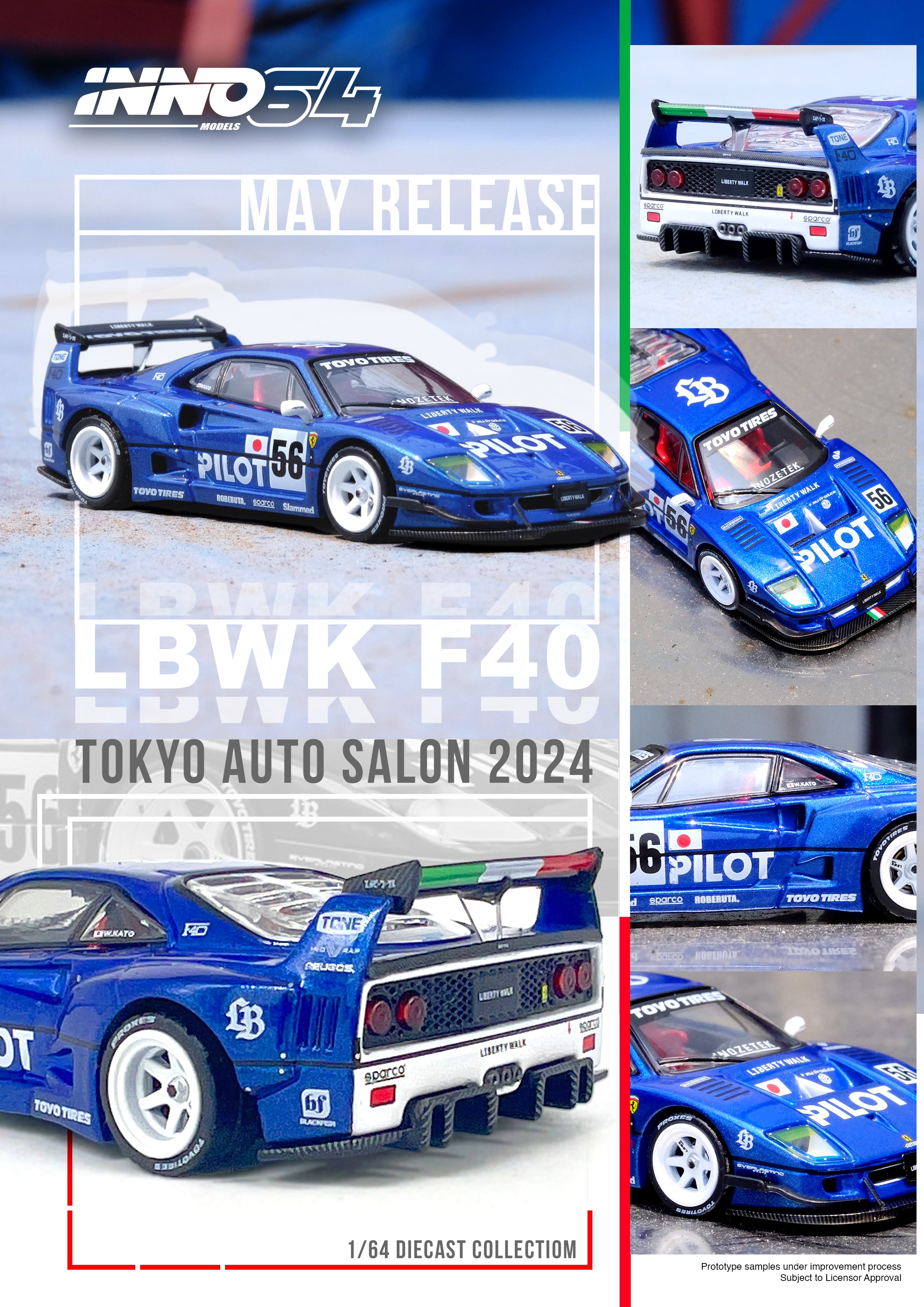 Inno64 1/64 LBWK F40 Tokyo Auto Salon 2024 – Black Ice Diecast