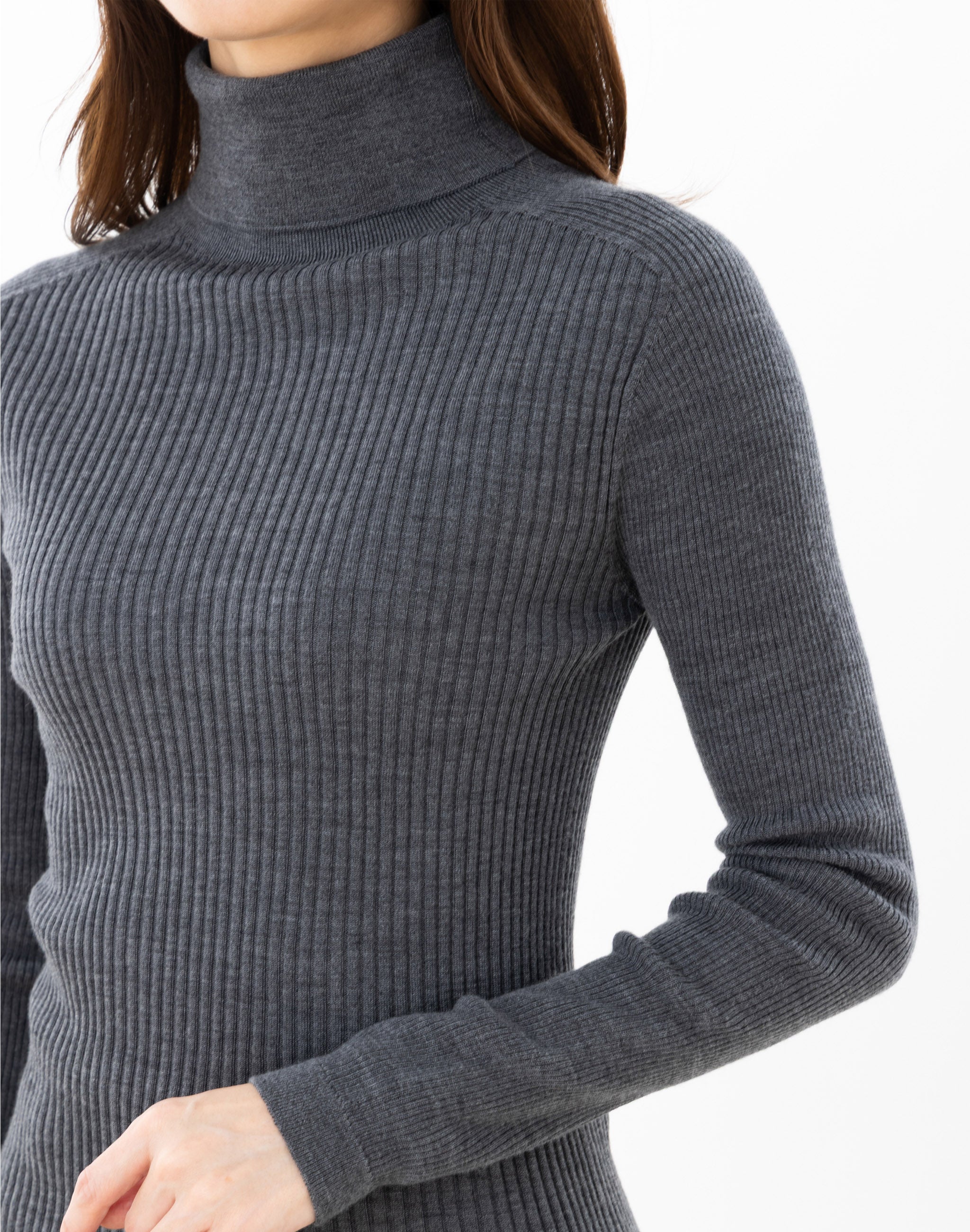 リブタートルネックプルオーバー KURUMIFACTORY 日本製 ホール